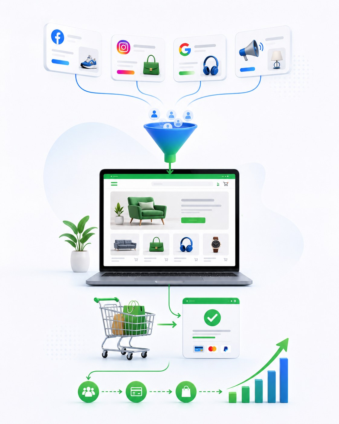 Embudo comercial y crecimiento ecommerce